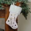 Northlight 19" Ivory White and Gold "Joy" Christmas Stocking with White Faux Fur Cuff - 2 of 2