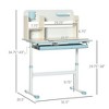 NicBex Height Adjustable Kids Writing Desk with Tilt Desktop,Drawer,Storage Shelf,Pen Holder,White+Blue - 3 of 4