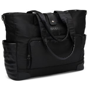 ELLE Luggage Voyage 25L Twill and Vegan Leather Weekender Tote Bag - 1 of 4