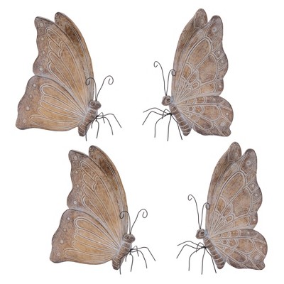 Etched Butterfly Shelf Sitter (Set of 4)
