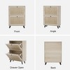 Angel Sar Rattan Shoe Cabinet for Entryway, Slim Shoe Storage Cabinet with 2 Flip Drawers, Natural Wood - 4 of 4