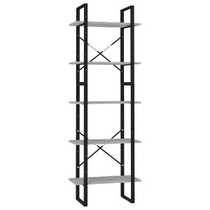 vidaXL Book Cabinet White Engineered Wood, Metal Standard Book Cabinet - 1 of 4