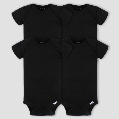 Gerber Baby 4pk Short Sleeve Onesie - Black 3-6M