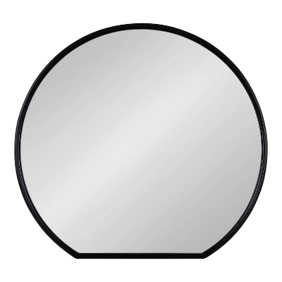 Caskill 24" Round Black Wood Decorative Wall Mirror