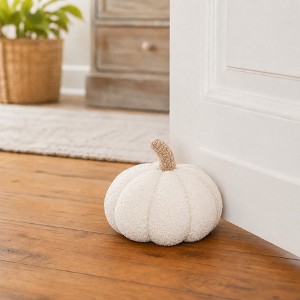 Evideco Weighted Boucle Pumpkin Door Stopper, Decorative