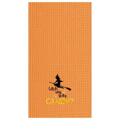 C&F Home Witch Way Halloween Waffle Weave Kitchen Towel