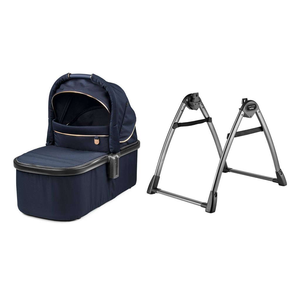 Photos - Pushchair Accessories Peg Perego Bassinet with Home Stand - Blue Shine 