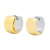 Steeltime Ladies two tone stainless steel and 18k gold plated huggie earrings - 2 of 4
