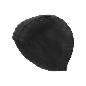 Unique Bargains Polyester Swim Cap 5.91"x9.25" Gray Black 1 Pc - 1 of 4