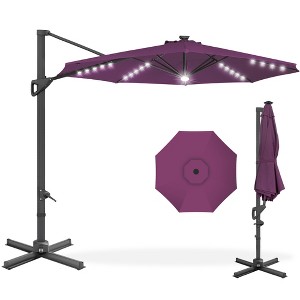 Best Choice Products 10ft 360-Degree Solar LED Lit Cantilever Patio Umbrella, Outdoor Hanging Shade - 1 of 4