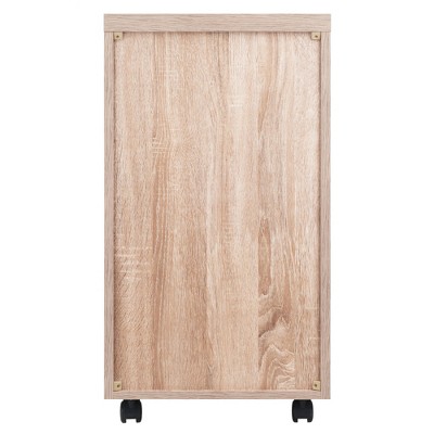 Kenner White and Brown 3-Drawer Mobile Storage Cabinet