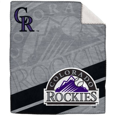 MLB Colorado Rockies Corner Logo Faux Shearling Blanket
