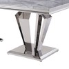 Acme Furniture Satinka Faux Marble Top Dining Table Light Gray/Silver Finish - 4 of 4