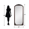 Wooakway Arch Solid Wood Accent Mirror Ornate Wall Mirror Vintage Full Length Mirror Walnut/White/Black/Charcoal/Weathered White - 4 of 4