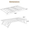 Twin Metal Trundle Bed Frame with Lockable Casters, Pop-Up Roll-Out Guest Bed with Steel Slats, Noise-Free Design - 2 of 4