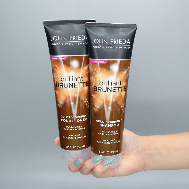 John Frieda Brilliant Brunette Color Vibrancy Multi-Tone Shampoo, Color Protecting - 8.45 fl oz, 3 of 7