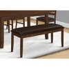 Monarch Specialties Bench 48inch Rectangular Dining Room Entryway Hallway Kitchen Upholstered Wood Brown Solid Wood Brown Leather-look Transitional - 2 of 4