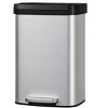 Acekool 13 Gallon / 50L Metal Step Trash Can with Soft-Close Lid, Liner Rim, Rear Handle & Anti-Slip Feet for Kitchen and Home, Black - 2 of 4