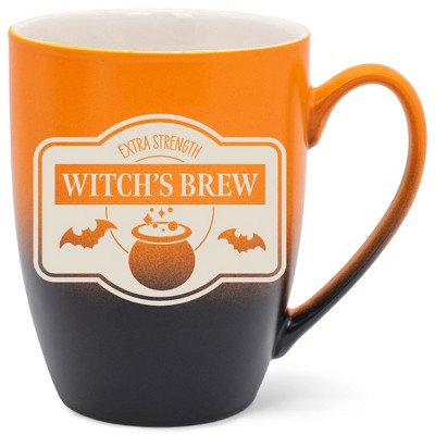 100 North Magic Potion 10 Ounce Orange and Black Two Toned Ombre, Comfortably Fits Your Hands, Ceramic Tea Coffee Cup Mug, Witch's Brew