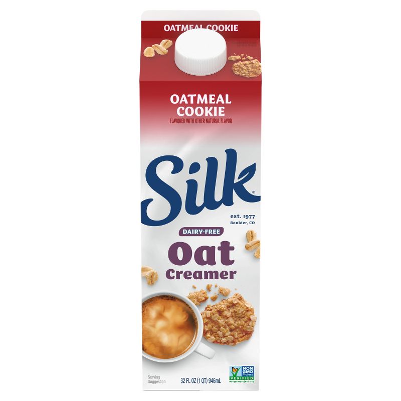 Silk Oatmeal Cookie Oat Milk Coffee Creamer - 32 fl oz (1qt) Bottle, 3 of 14