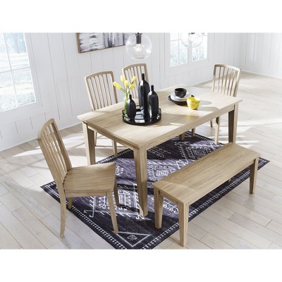 Gleanville Light Brown Rectangular Wood Dining Table for Six