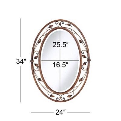 Eden Park Oval French Bronze Beveled Vanity Wall Mirror 39"