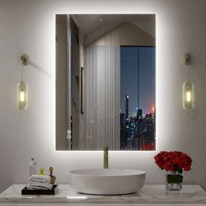 Apmir Super Bright 192 LEDs/m Back LED Lighted Anti-Fog Tempered Glass Bathroom/Vanity Mirror with ETL & 3-Year Warranty - 1 of 4