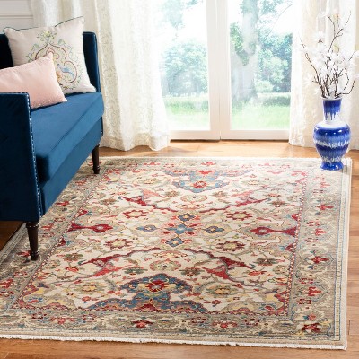 Ivory and Taupe Rectangular Hand-knotted Synthetic Rug