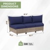 EAGLE PEAK Coastal Vista  3 Piece Curved Outdoor Wicker Sofa, Outdoor Wicker Armless Chair with Cushion - 2 of 4
