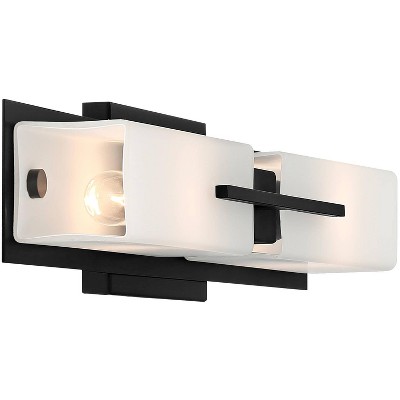 Midtown Black and White Glass 27" Dimmable Wall Light
