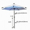 Sapphtopaz 9Ft Patio Umbrella Beach Umbrella Sun Shades with Crank and Push Button Tilt 6 Sturdy Ribs for Garden, Beach, Backyard - 2 of 4