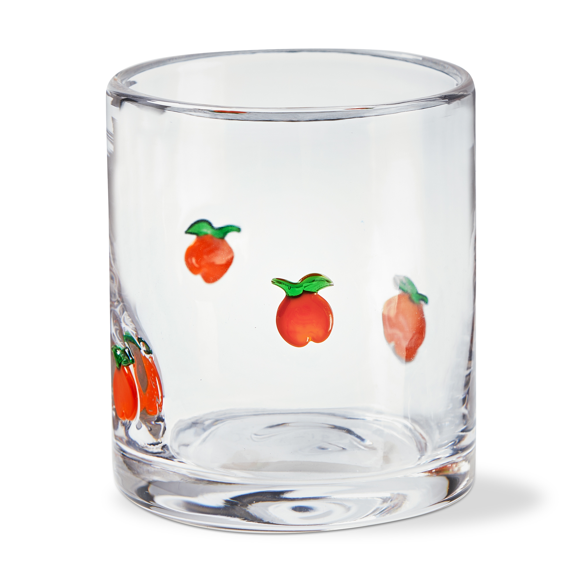 Peach Double Old Fashioned Glasses - 16oz Drinkware for Everyday Use - Hand Wash - 3.5" x 3.5" x 3.75"