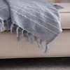 AZL1 Life Concept Throw Blankets, 2-Pack Striped Textured Throws with Tassel Accents for Modern and Farmhouse Decor, Gray, 60"*50"*0.3" - 3 of 4