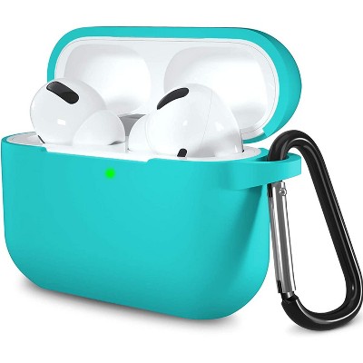 BONGEEK AirPods Pro Case Cover,Soft Silicone Protective Cases Cover Skin for Apple AirPod Pro 2 Charging Case Keychain Front LED Visible,Teal