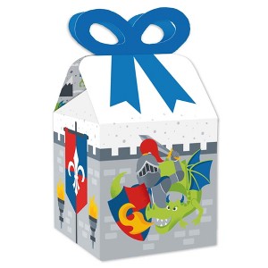 Big Dot of Happiness Calling All Knights and Dragons - Square Favor Gift Boxes - Medieval Party or Birthday Party Bow Boxes - Set of 12 - 1 of 4