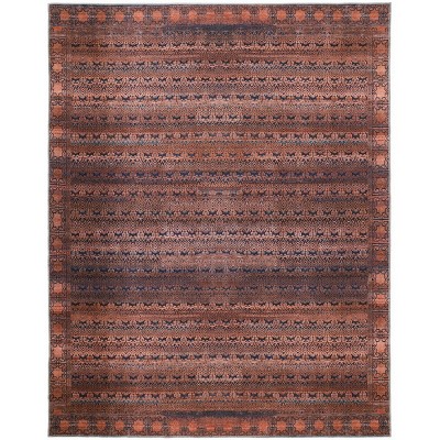 Voss Transitional Oriental Red/Brown/Blue Area Rug