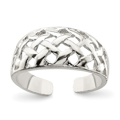 Black Bow Jewelry Lattice Toe Ring in Sterling Silver