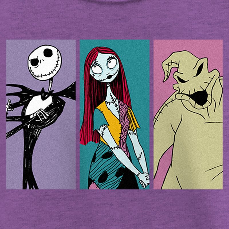 Girl's The Nightmare Before Christmas Jack, Sally, Oogie Panels T-Shirt, 2 of 5