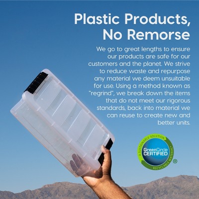 Clear 19qt Stackable Plastic Storage Bins with Lids and Buckles, 4 Pack