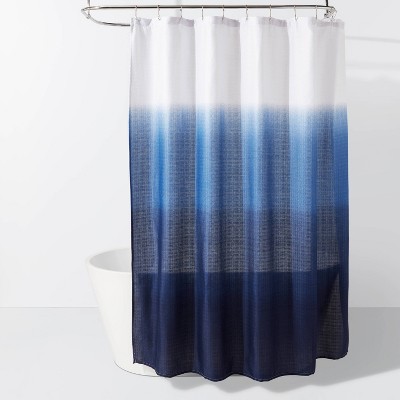 Navy and deals tan shower curtain