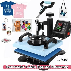 KRISRATE 12" x 10" Heat Press Machine for T Shirts Pillows Bags Mats, Multifunction Shirt Press Machine, Digital Heat Transfer,Heats Evenly,Never Fade - 1 of 4