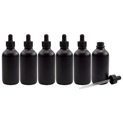 Cornucopia Brands 4oz Glass Dropper Bottles, 6pk; Eye Droopers for Aromatherapy, Cosmetics, and Cooking
