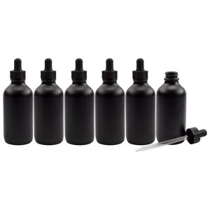 Cornucopia Brands 4oz Glass Dropper Bottles, 6pk; Eye Droopers for Aromatherapy, Cosmetics, and Cooking - 1 of 4