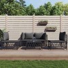 vidaXL Modern Anthracite Patio Lounge Set: Flexible Modular Design with Thickly Padded Cushions and Powder Coated Steel Frame for Outdoor Use - 2 of 4