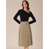 INSPIRE CHIC Women's High Waist A-Line Pleated Fall Work Office Midi Skirt - 2 of 4