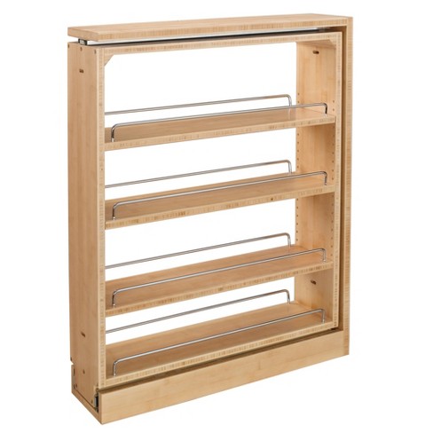 Rev-a-shelf 432-bf-6c 6-inch Base Cabinet Filler Pullout Kitchen Wooden Spice Rack Holder ...