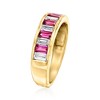 Ross-Simons 0.90 ct. t.w. Rhodolite Garnet and .70 ct. t.w. Lab-Grown Diamond Ring in 18kt Gold Over Sterling - 3 of 4
