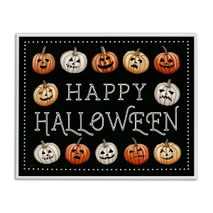 Stupell Industries Happy Halloween Jack-o-Lanterns Framed Giclee Art - 1 of 4