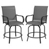 Resenkos Outdoor Bar Stools Set, 360° Swivel Bar Height Chairs, Steel, Mesh Fabric, - 2 of 4