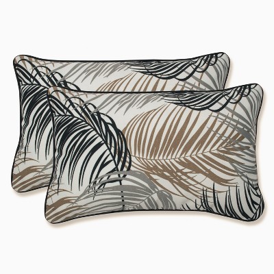 2pk Setra Stone Rectangular Throw Pillows Black - Pillow Perfect